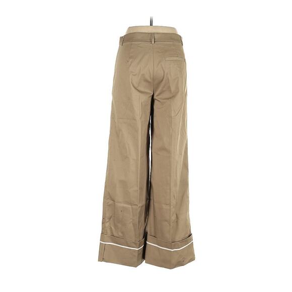 Oval Square Riots Wide Leg Trousers Cuff Khaki Kelp High Waist Large - Picture 5 of 7